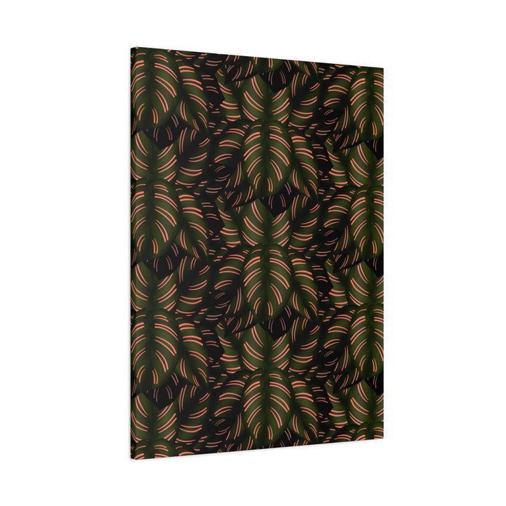 Calathea Pinstripe Canvas Print With Matte Finish Stretched Botanical Wall Art For Living Room Decor