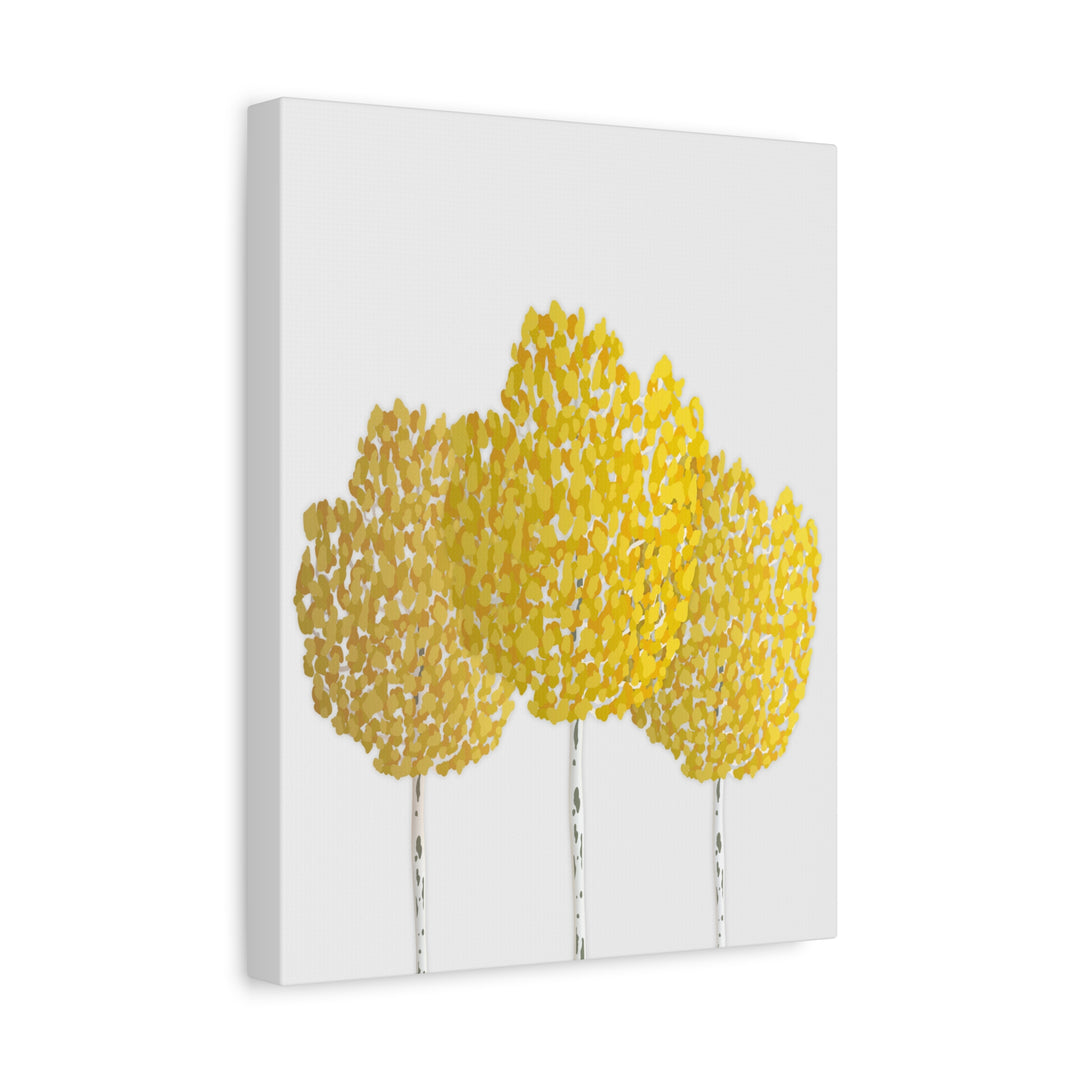 Fall Aspen Canvas Wall Art Print Quaking Aspen Yellow Fall Foliage on Durable Cotton Canvas