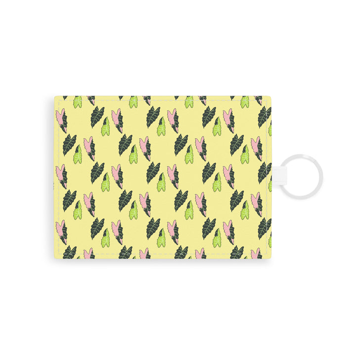 Alocasia Pattern Leather Card Holder Slim Card Holder Faux Leather Wallet