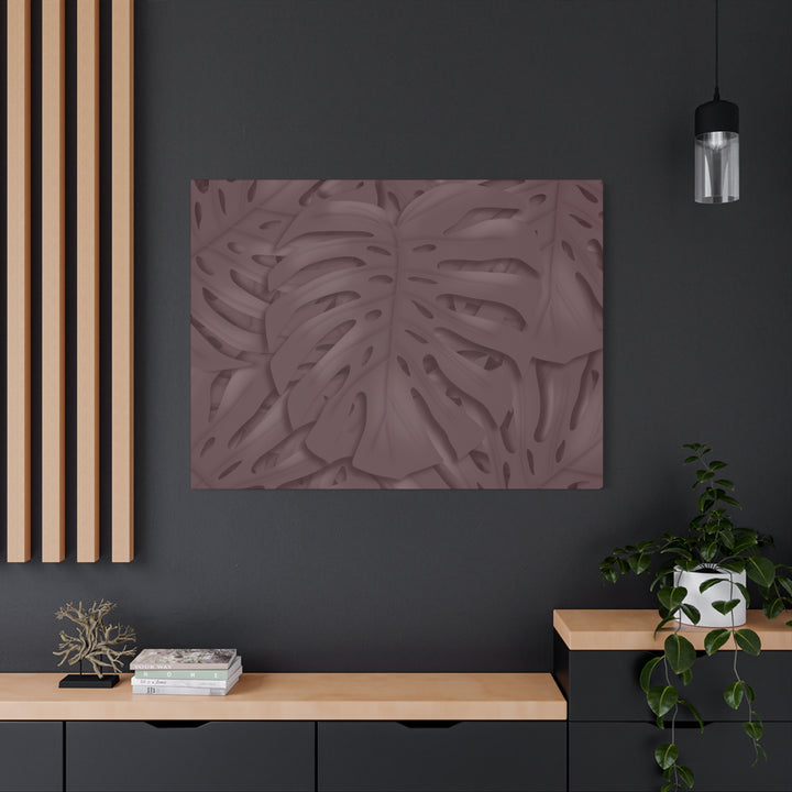 Merlot Monstera Canvas Art Stretched Matte Wall Print Botanical Plant Wall Decor For Living Room Bedroom