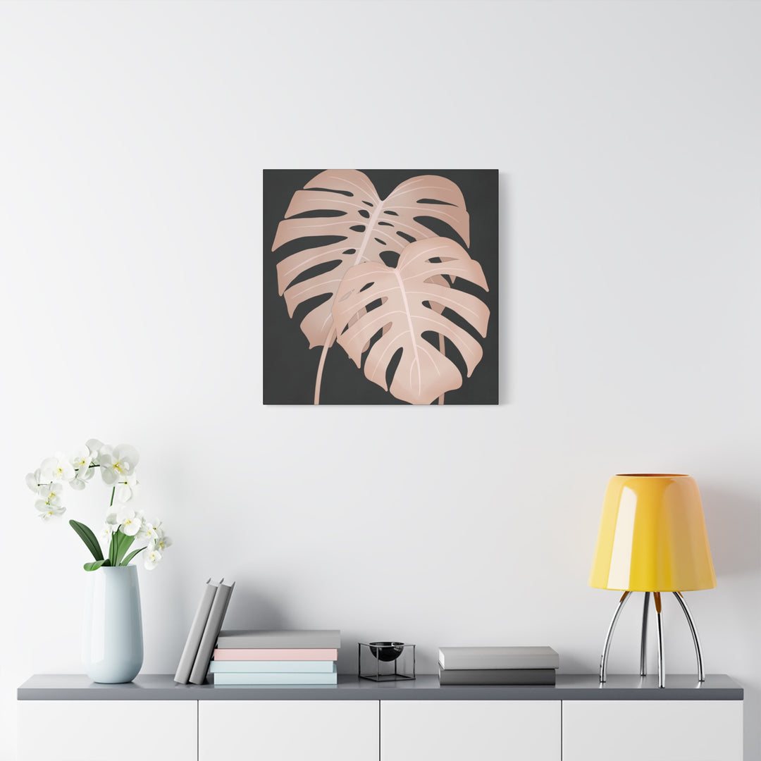 Pink Monstera Canvas Print – Botanical Wall Art