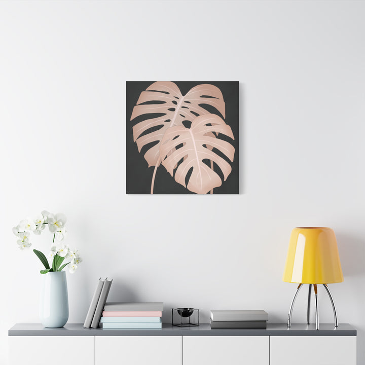 Pink Monstera Canvas Print – Botanical Wall Art