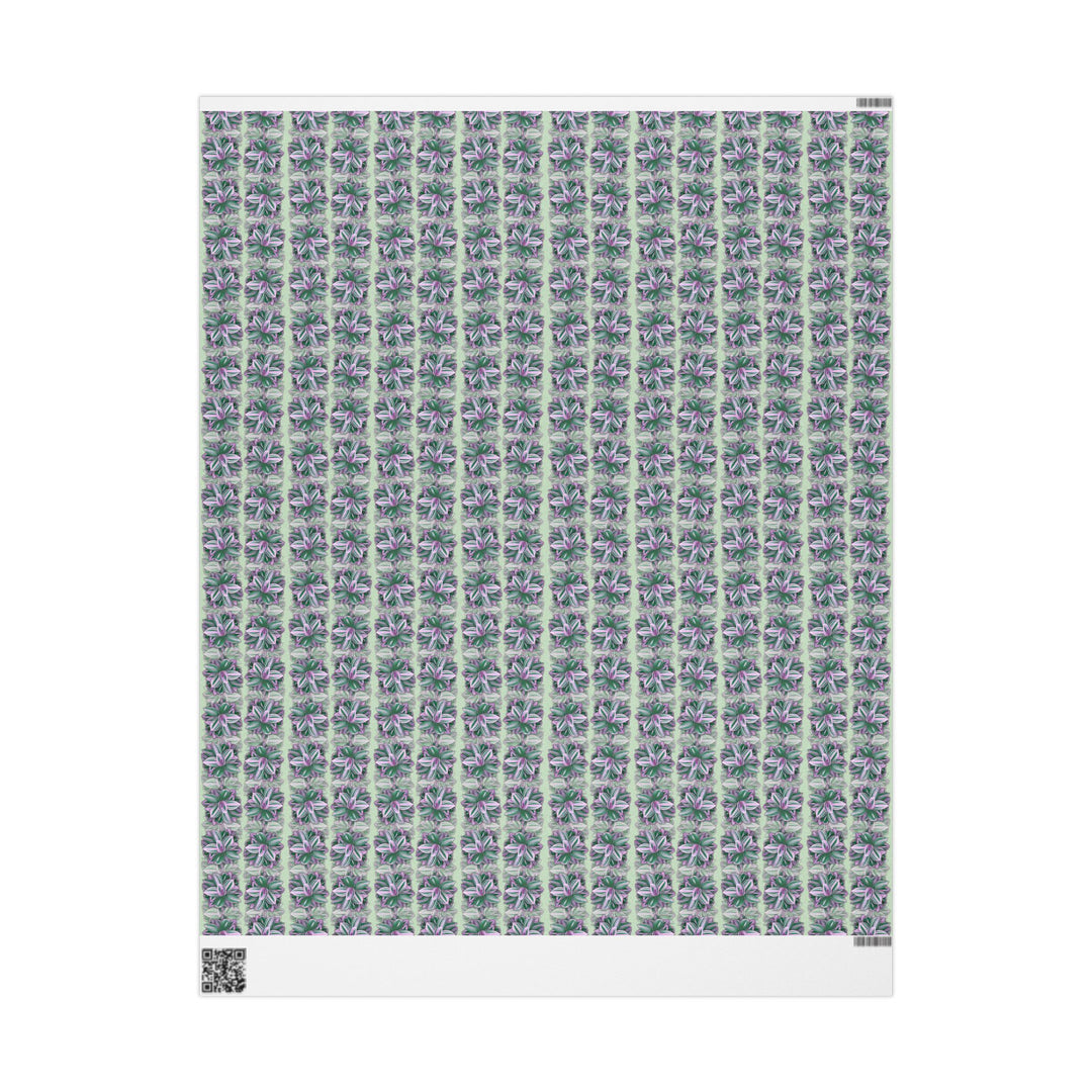 Tradescantia Nanouk Wrapping Paper — Green & Purple Plant Pattern