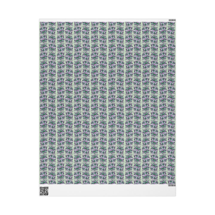 Tradescantia Nanouk Wrapping Paper — Green & Purple Plant Pattern