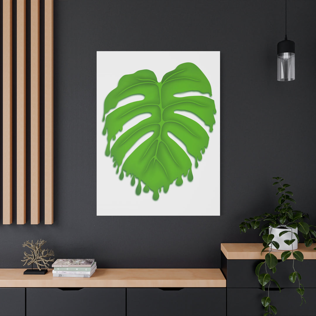 Melting Monstera Canvas Wall Art Large Botanical Print On Premium Cotton With Matte Finish For Indoor Decor
