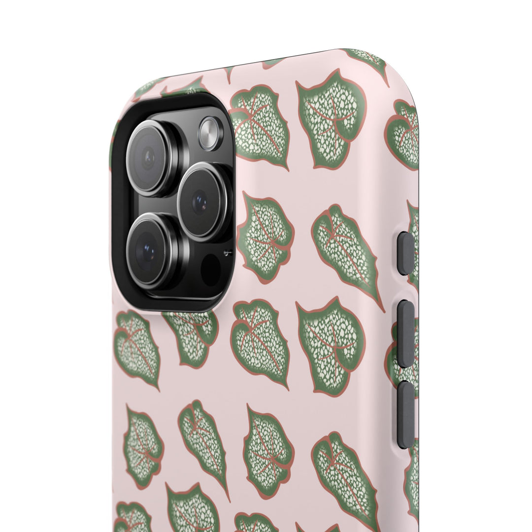 Begonia Pattern Phone Case – Dual Layer Protective Cover