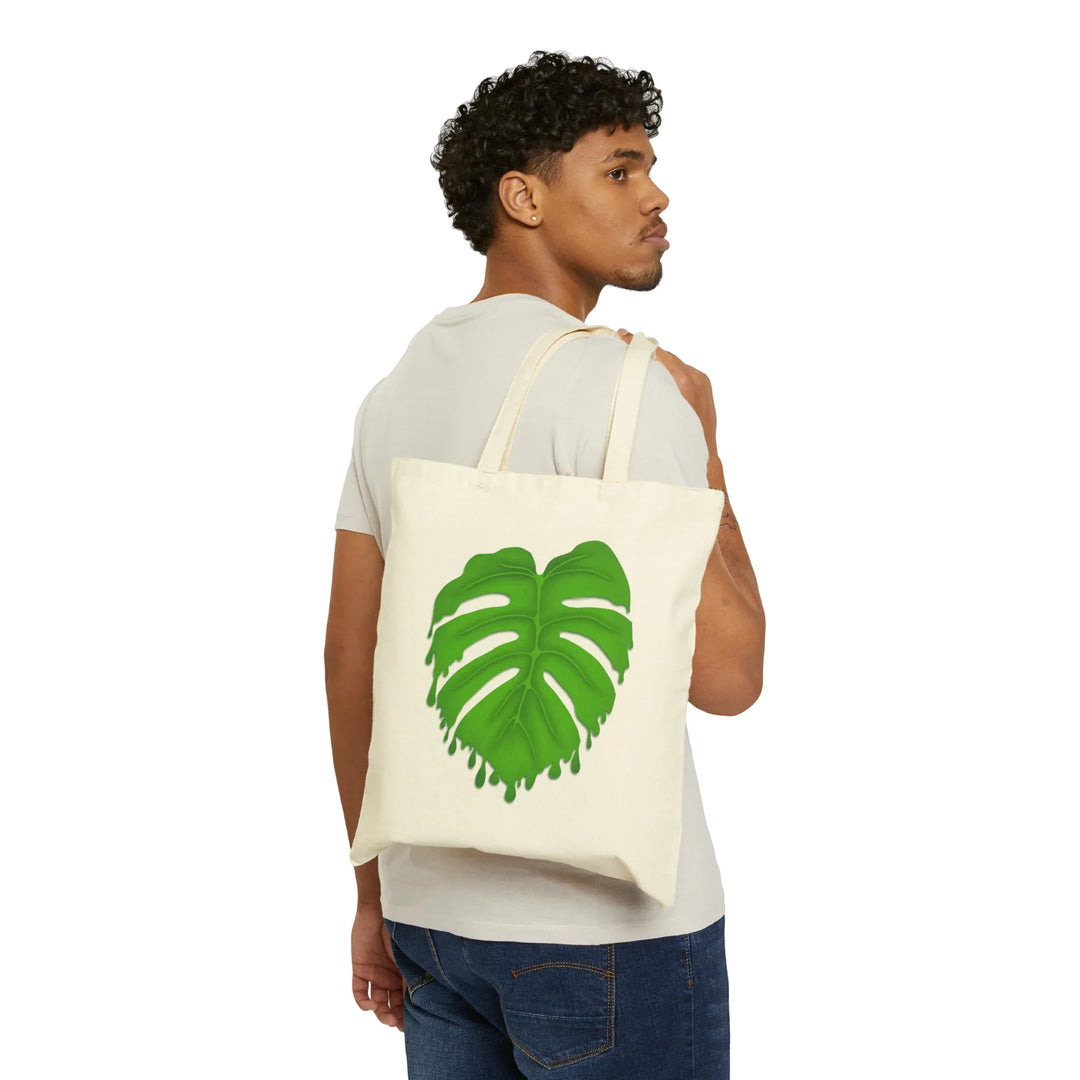 Cotton Tote Bag Large Canvas Shopping Bag With Plant Print Eco Friendly Reusable Durable Tote