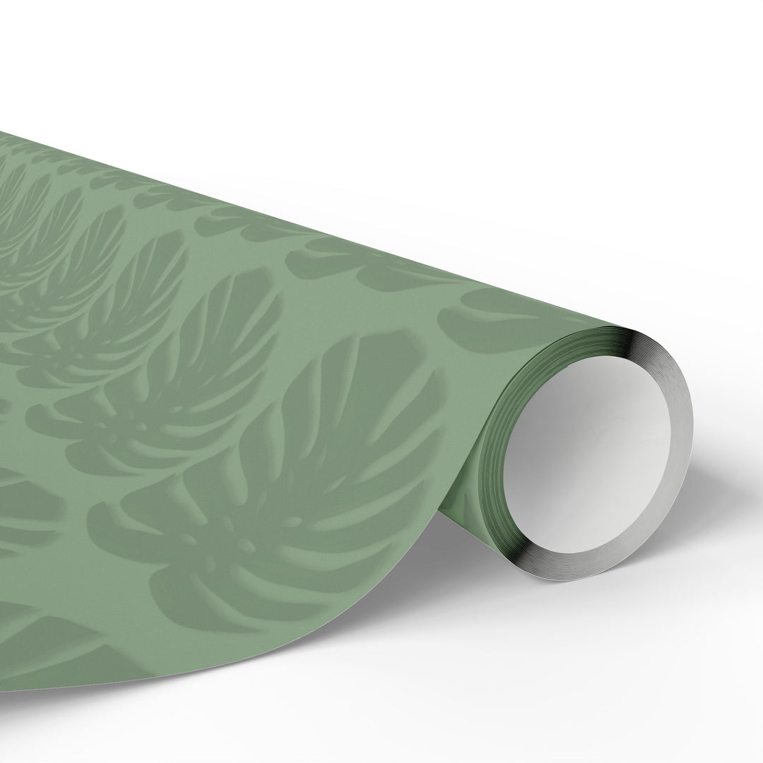 Monstera Leaf Green Wrapping Paper — Botanical Gift Wrap Roll
