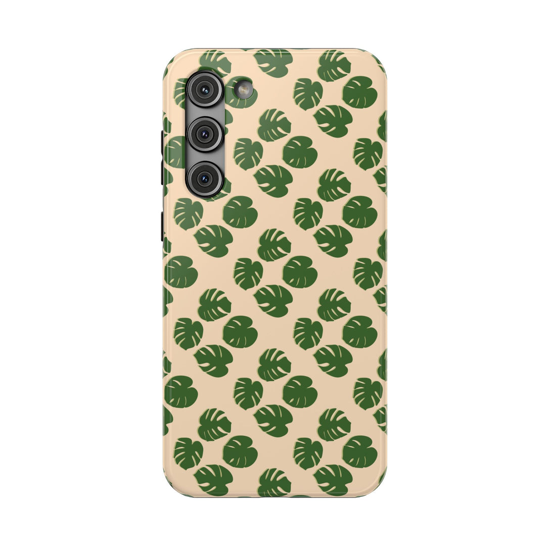 Monstera Pattern Phone Case – Dual Layer Protective Cover