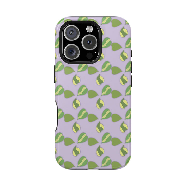 Hoya Kerrii Pattern Impact Resistant Phone Case Green Botanical Protective Cover Full Wrap Print