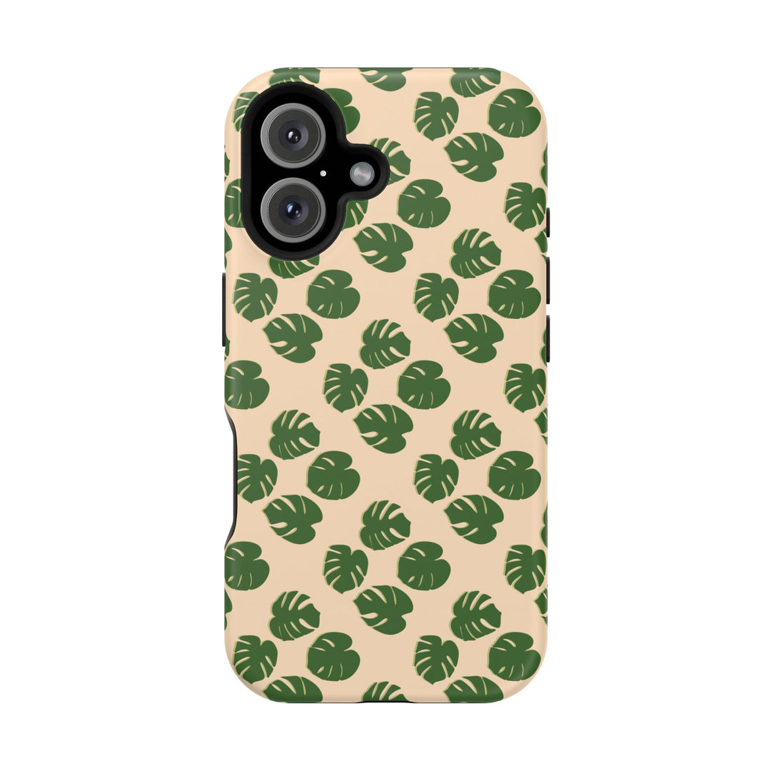 Monstera Pattern Phone Case – Dual Layer Protective Cover
