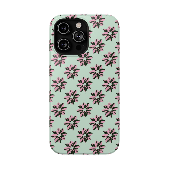 Pink Princess Philodendron Pattern Phone Case – Dual Layer Protective Cover by Printify