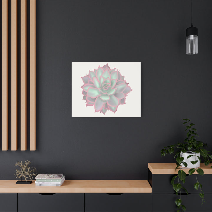 Echeveria Violet Queen Canvas Wall Art Rosette Succulent Print With Matte Finish