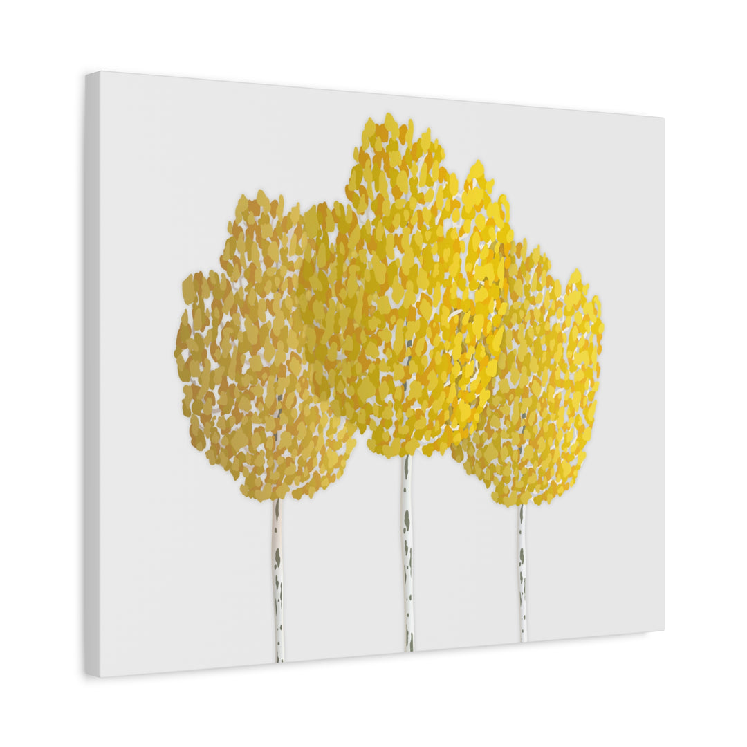 Fall Aspen Canvas Wall Art Print Quaking Aspen Yellow Fall Foliage on Durable Cotton Canvas