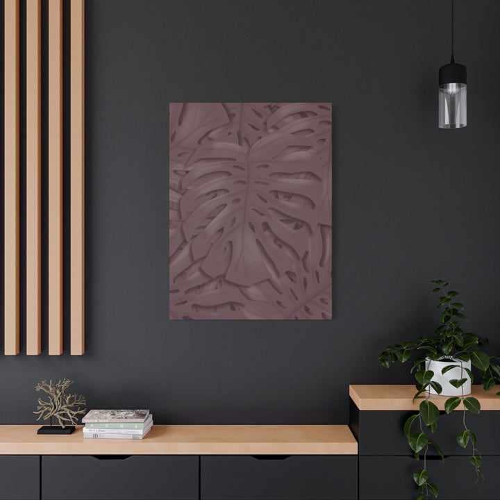 Merlot Monstera Canvas Art Stretched Matte Wall Print Botanical Plant Wall Decor For Living Room Bedroom