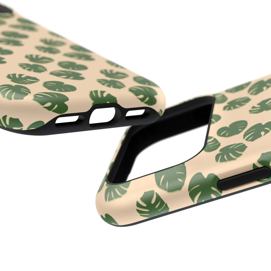 Monstera Pattern Phone Case – Dual Layer Protective Cover