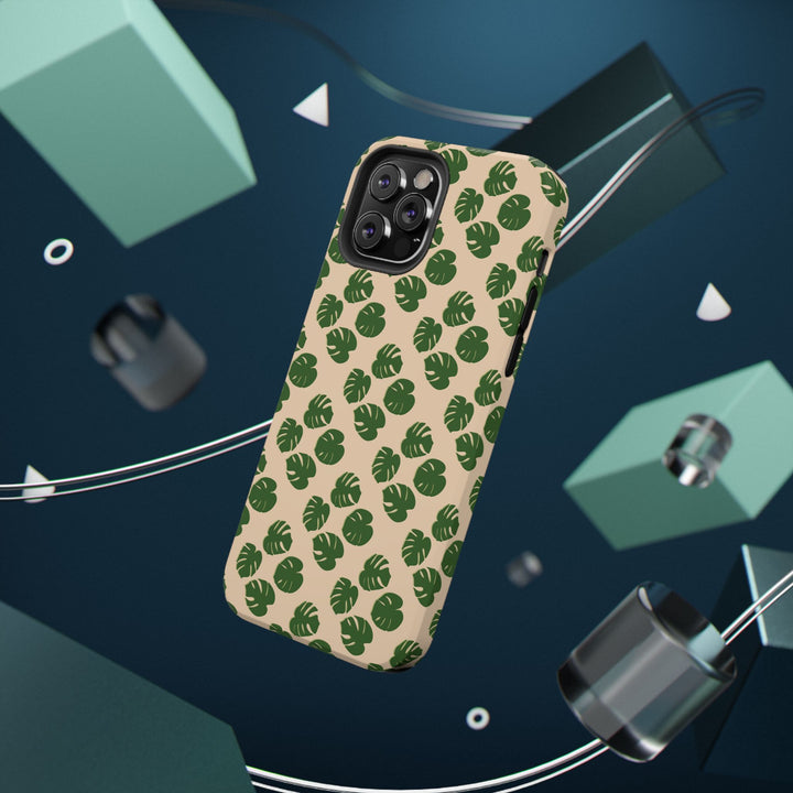 Monstera Pattern Phone Case – Dual Layer Protective Cover