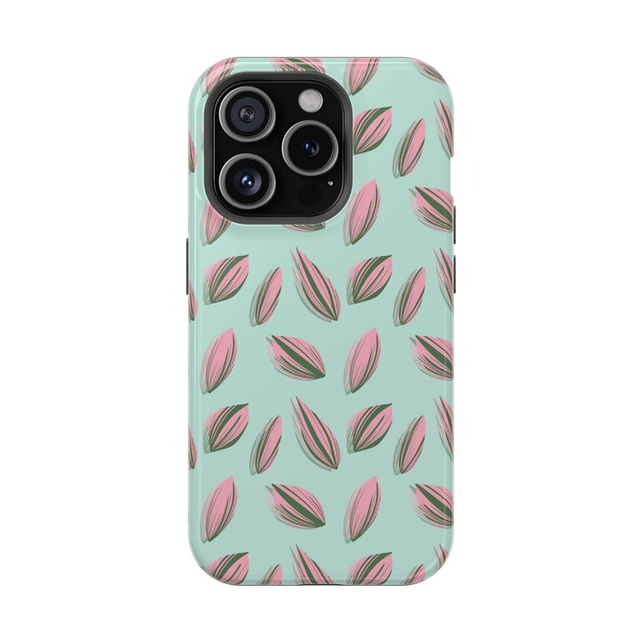 Tradescantia Nanouk Pattern Dual-Layer Impact-Resistant Phone Case Green Botanical Protective Cover