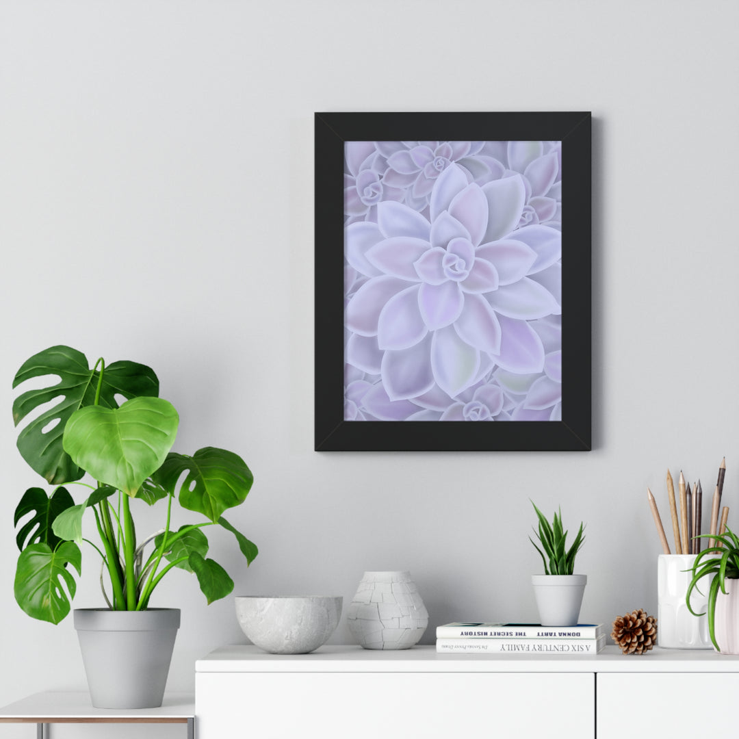 Graptopetalum Murasaki Succulent Framed Print – Botanical Wall Art - The Potted Pixel