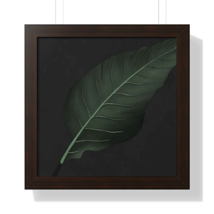 Bird Of Paradise Leaf Framed Poster Vertical Minimal Dark Green Wall Art