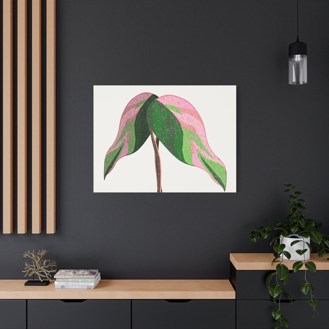 Pink Princess Philodendron Canvas Print Botanical Wall Art For Indoor Decor Modern Living Room Poster