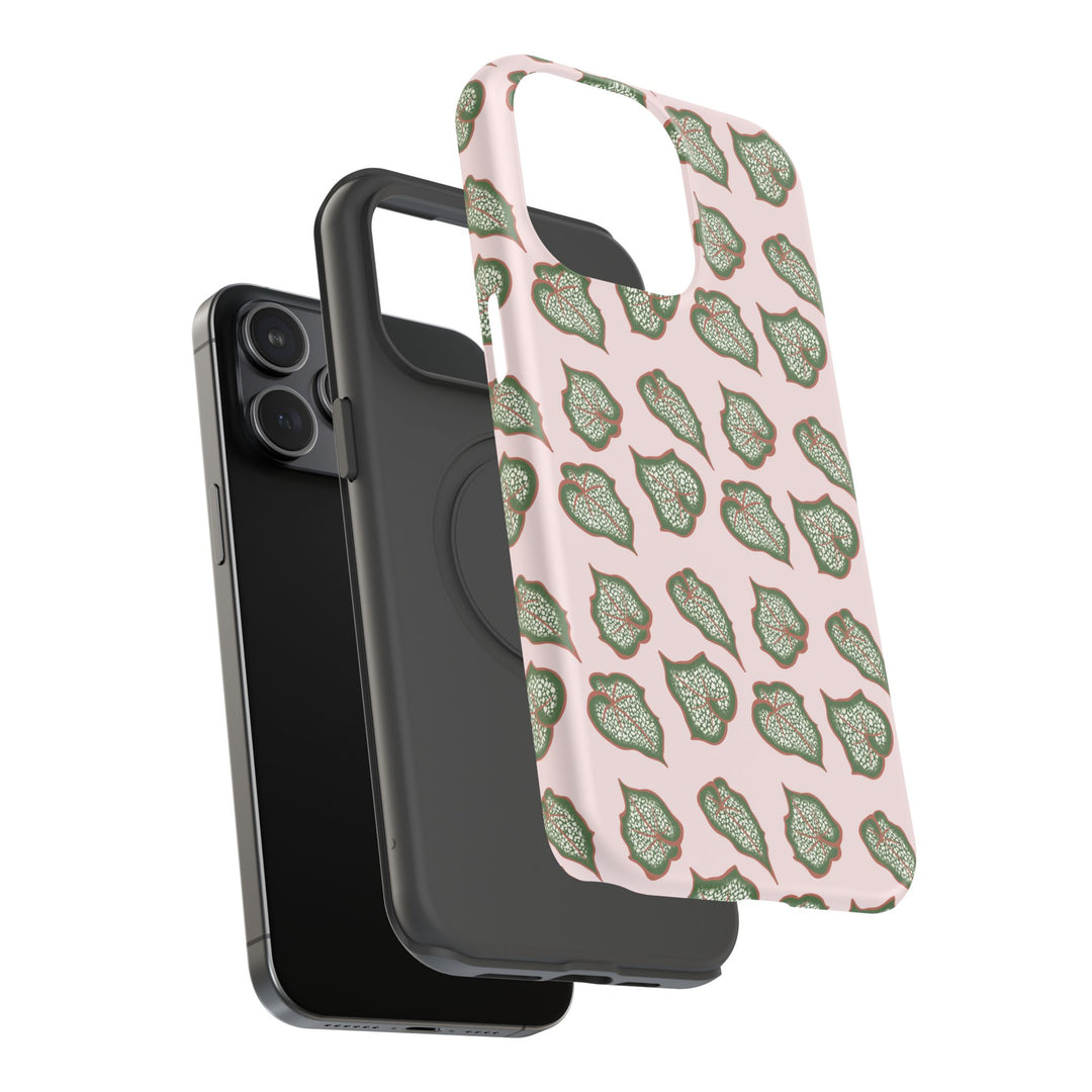 Begonia Pattern Phone Case – Dual Layer Protective Cover