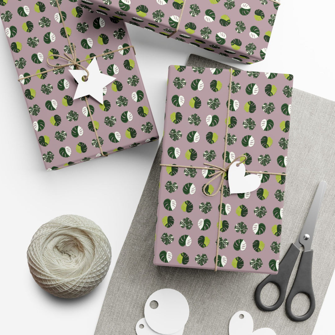 Variegated Monstera Pattern Wrapping Paper – Botanical Gift Wrap Roll