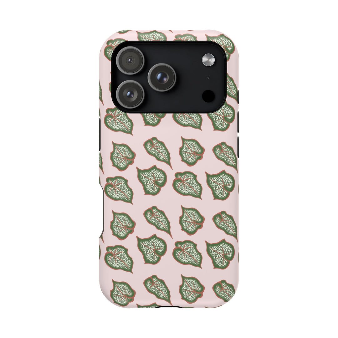 Begonia Pattern Phone Case – Dual Layer Protective Cover