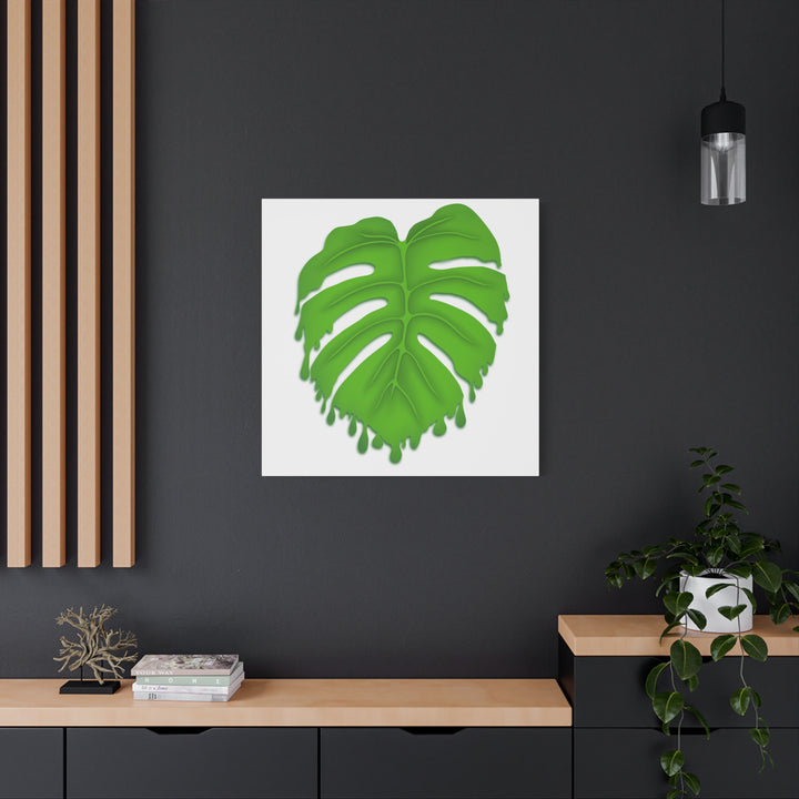 Melting Monstera Canvas Wall Art Large Botanical Print On Premium Cotton With Matte Finish For Indoor Decor