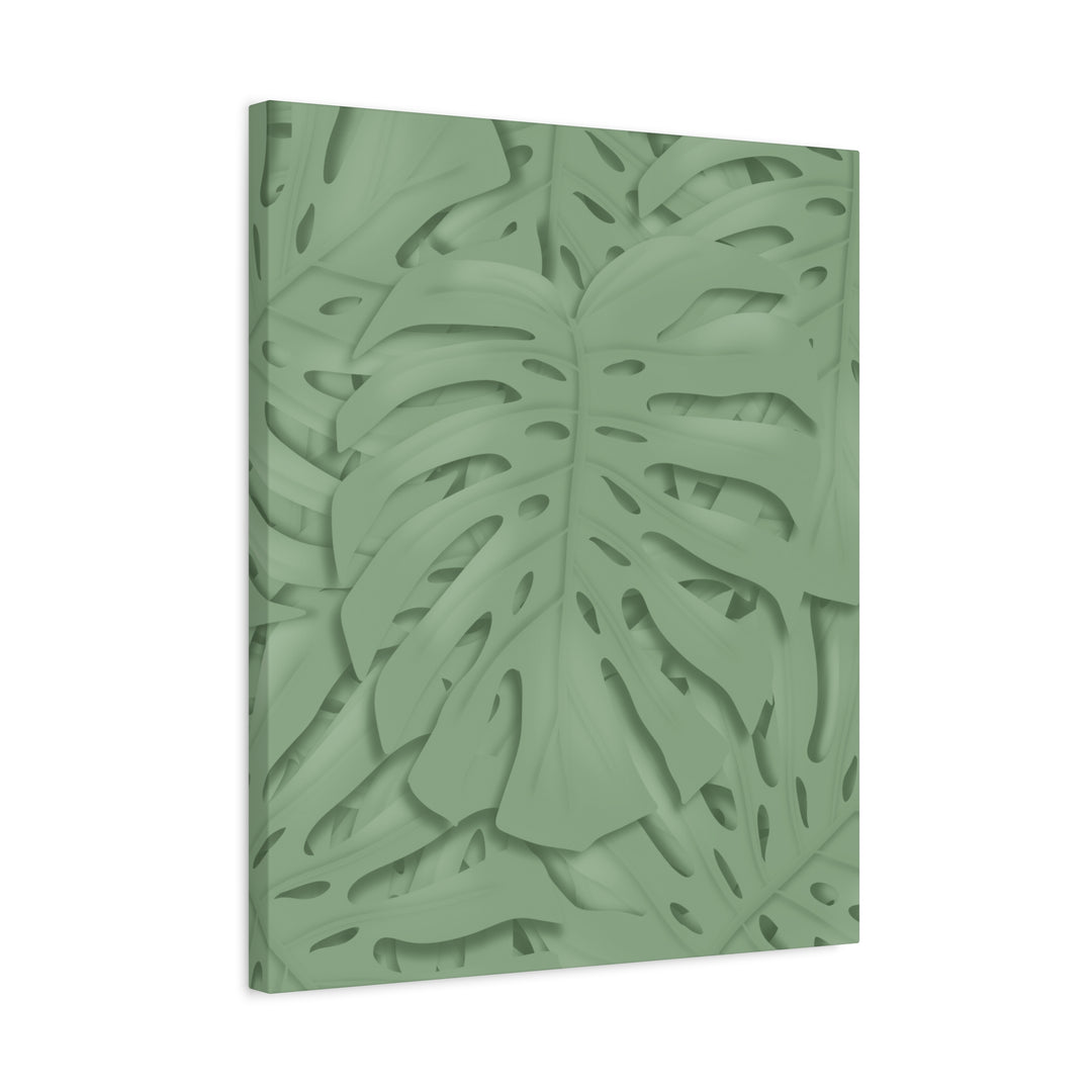 Monstera Canvas Art The Potted Pixel 24x36 Inches Matte Finish Wall Decor Botanical Green Leaf Print