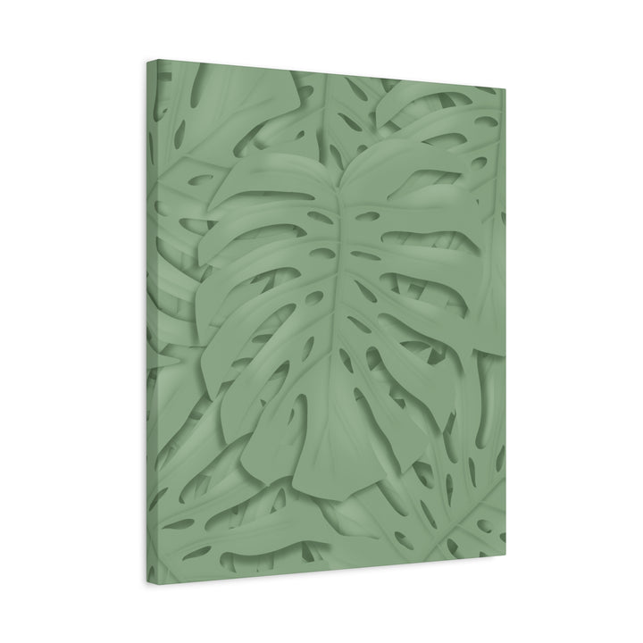 Monstera Canvas Art The Potted Pixel 24x36 Inches Matte Finish Wall Decor Botanical Green Leaf Print