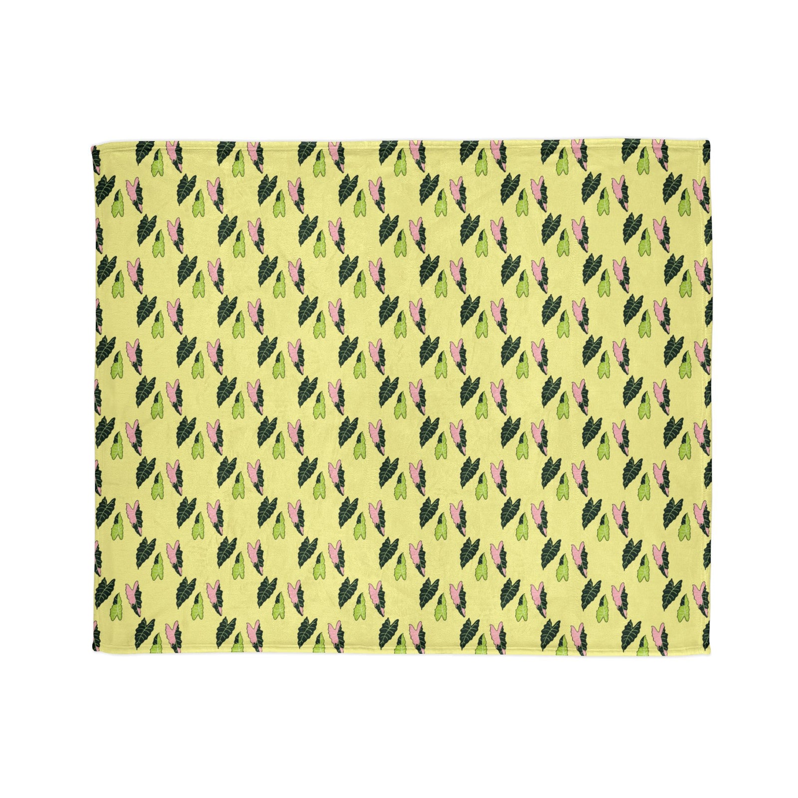 Alocasia Pattern Cozy Fleece Throw Blanket by Printify