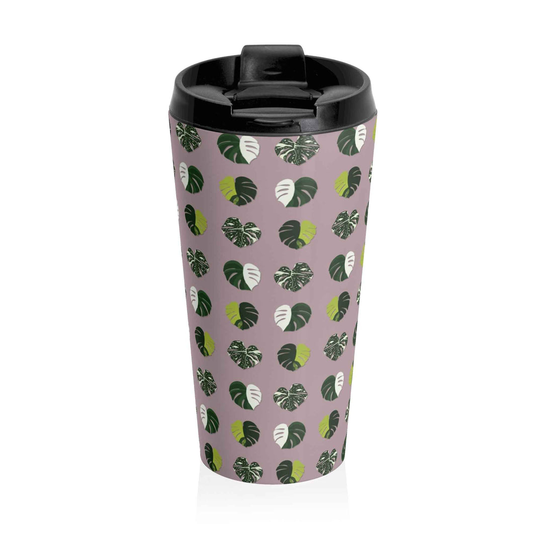 Variegated Monstera Pattern 15 oz Vacuum Insulated Stainless Steel Travel Tumbler