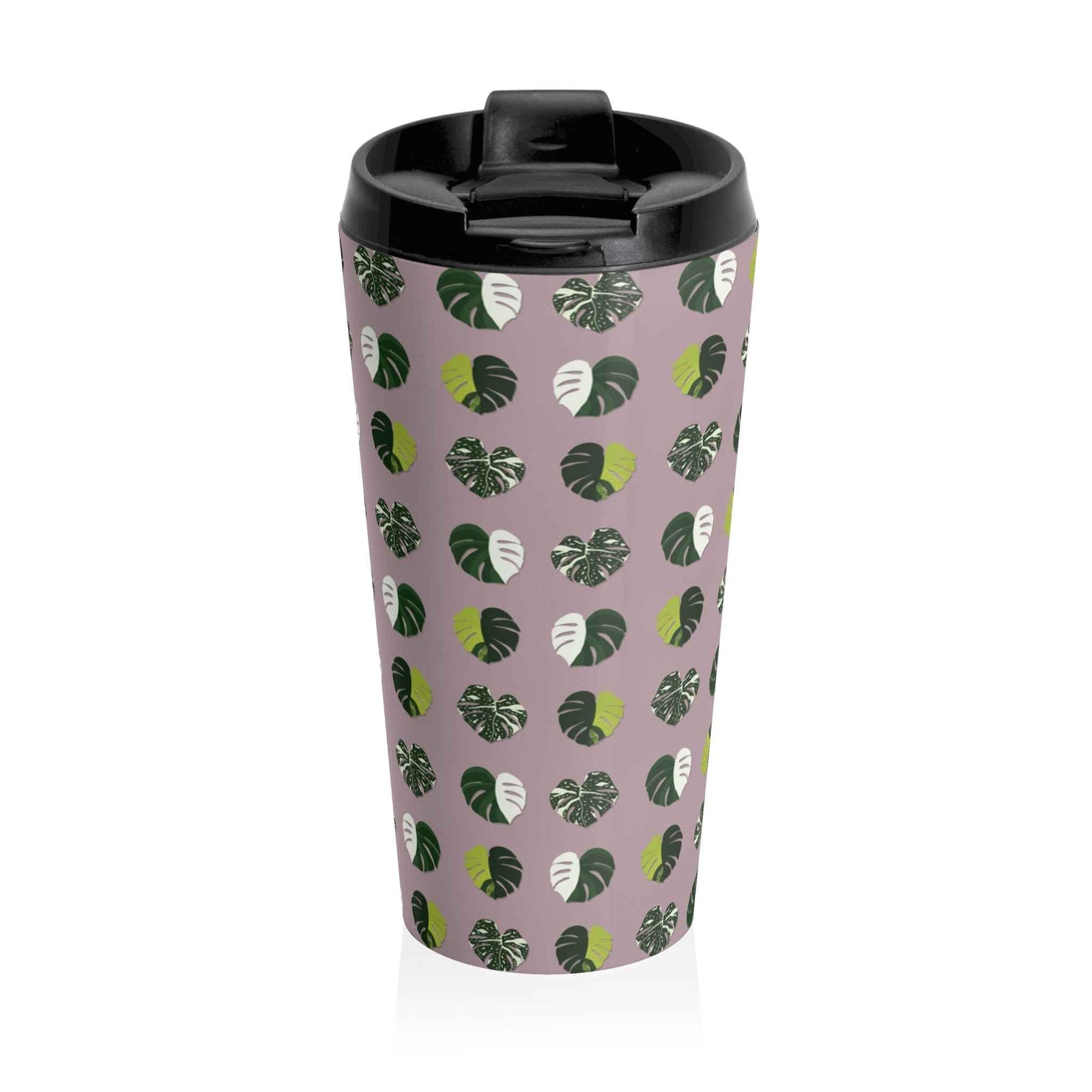 Variegated Monstera Pattern 15 oz Vacuum Insulated Stainless Steel Travel Tumbler