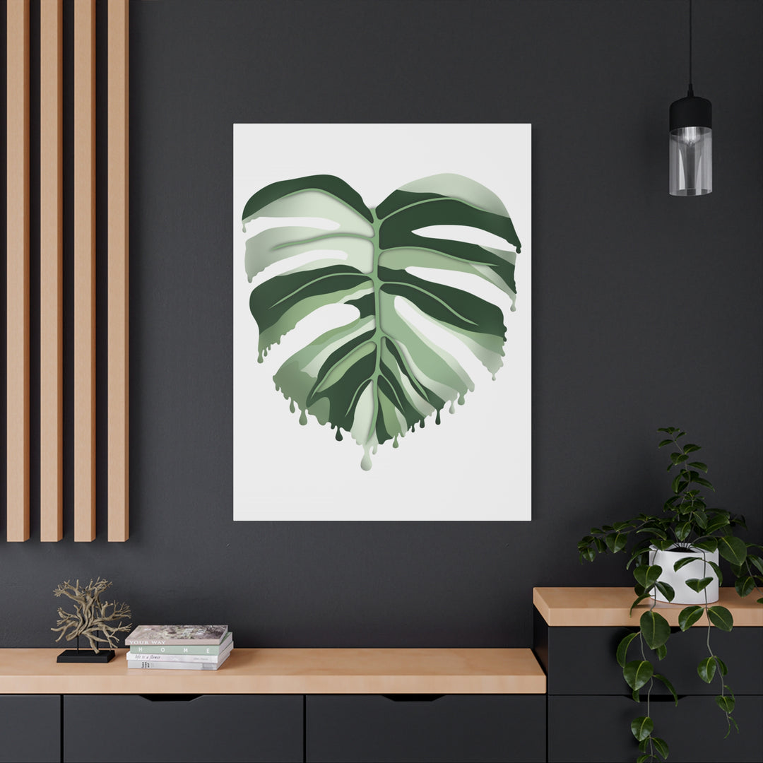 Melting Monstera Albo Canvas Large Indoor Wall Art Print Matte Finish Tropical Home Decor