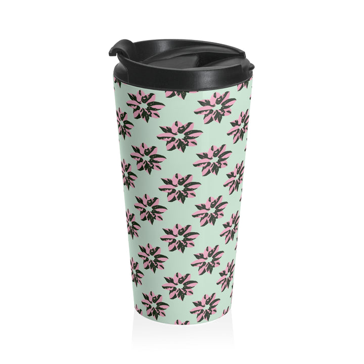Pink Princess Philodendron 15 oz Vacuum Insulated Stainless Steel Travel Tumbler by Printify