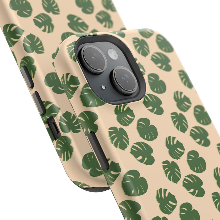 Monstera Pattern Phone Case – Dual Layer Protective Cover