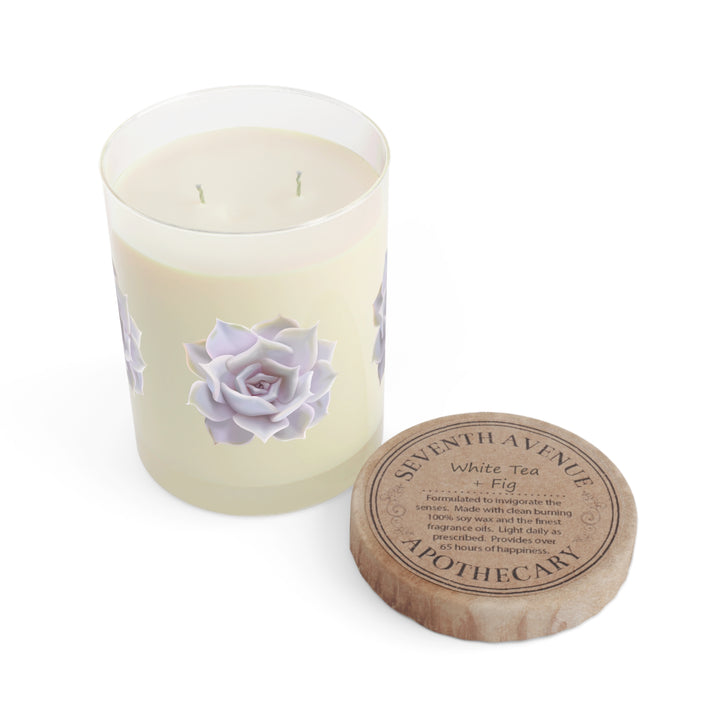 Echeveria Lilacina Succulent 11oz Scented Soy Candle White Tea Fig Minted Lavender Sage Ocean Mist Moss