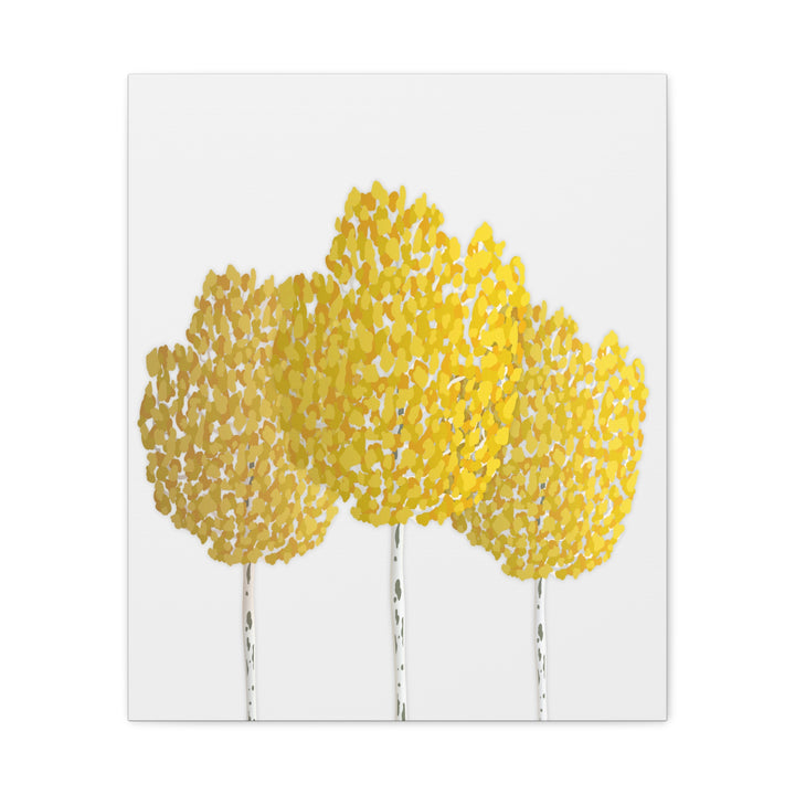 Fall Aspen Canvas Wall Art Print Quaking Aspen Yellow Fall Foliage on Durable Cotton Canvas