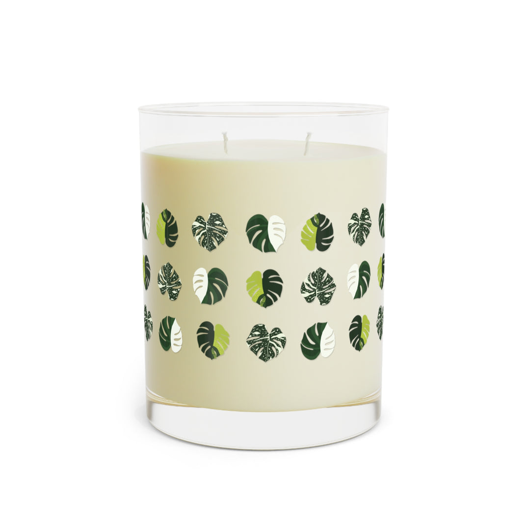 Variegated Monstera Pattern Soy Candle 11 oz – Three Scent Options