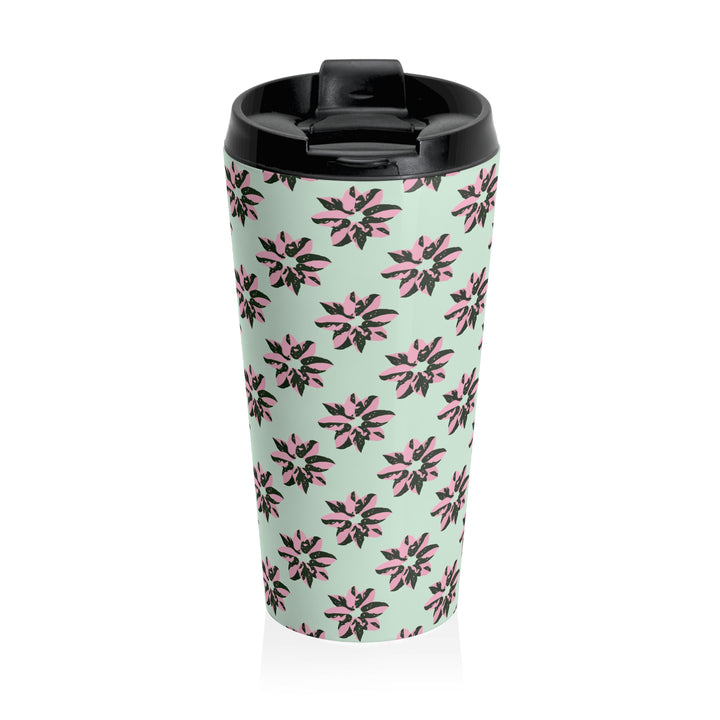 Pink Princess Philodendron 15 oz Vacuum Insulated Stainless Steel Travel Tumbler by Printify