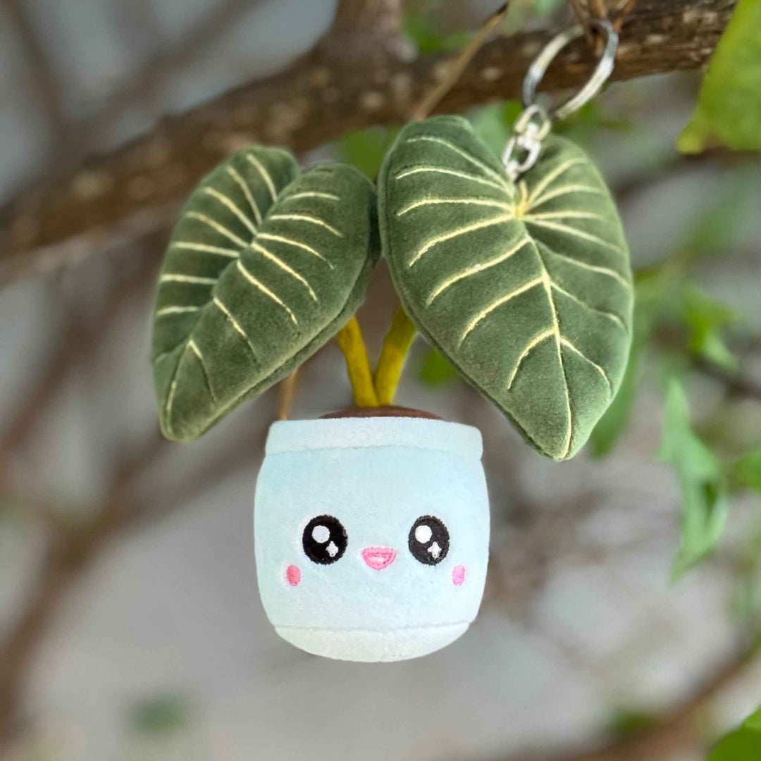 Philodendron Gloriosum Plush Keychain – 5″ Rare Houseplant Bag Charm
