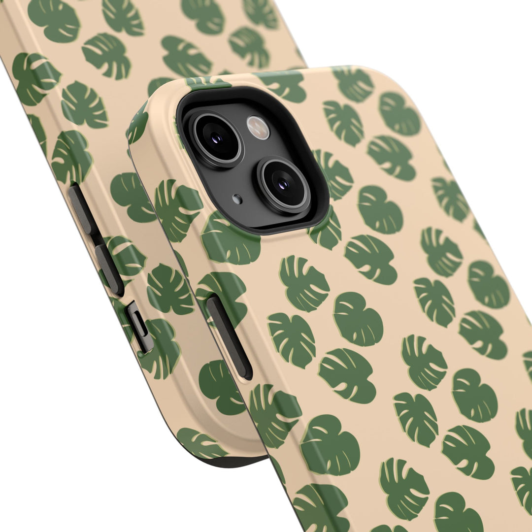 Monstera Pattern Phone Case – Dual Layer Protective Cover
