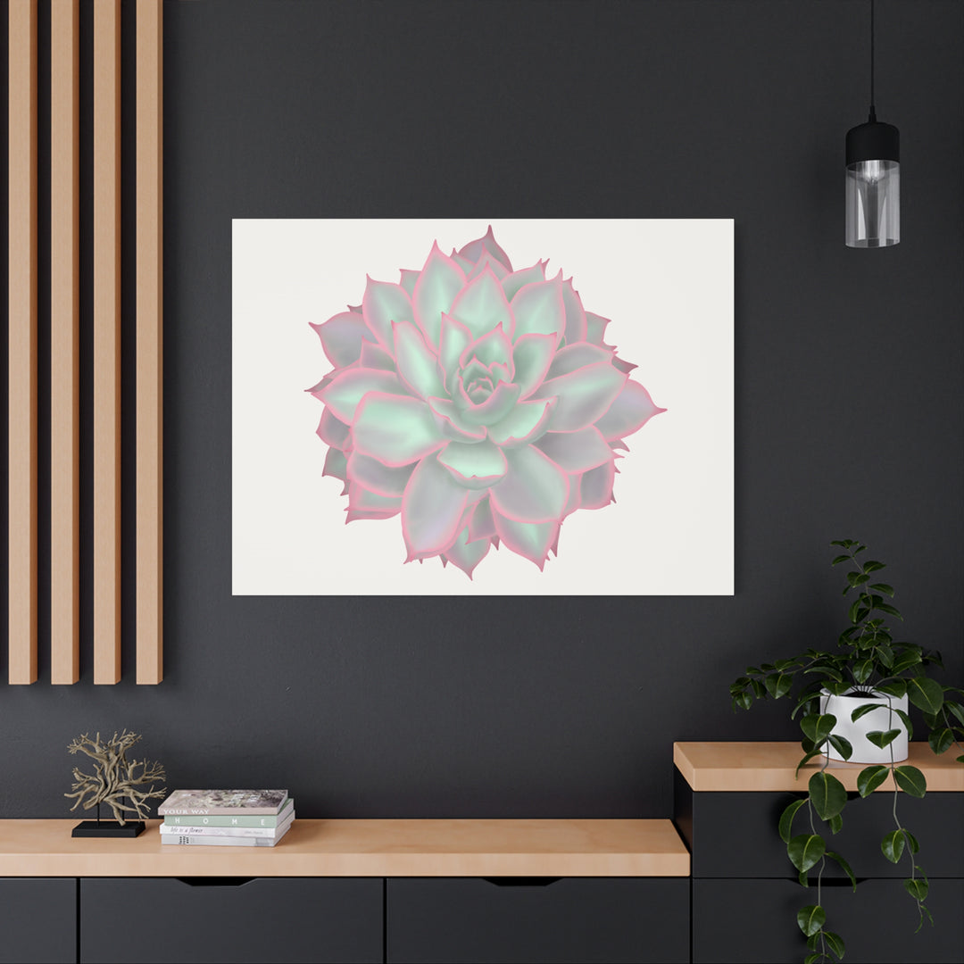 Echeveria Violet Queen Canvas Wall Art Rosette Succulent Print With Matte Finish