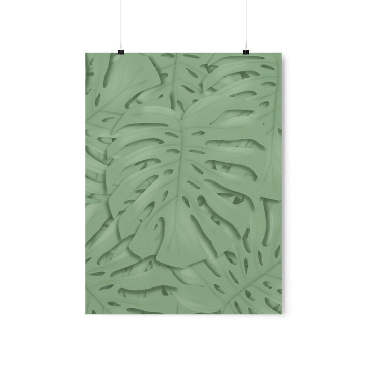 Sage Green Monstera Botanical Print – Unframed Wall Art - The Potted Pixel