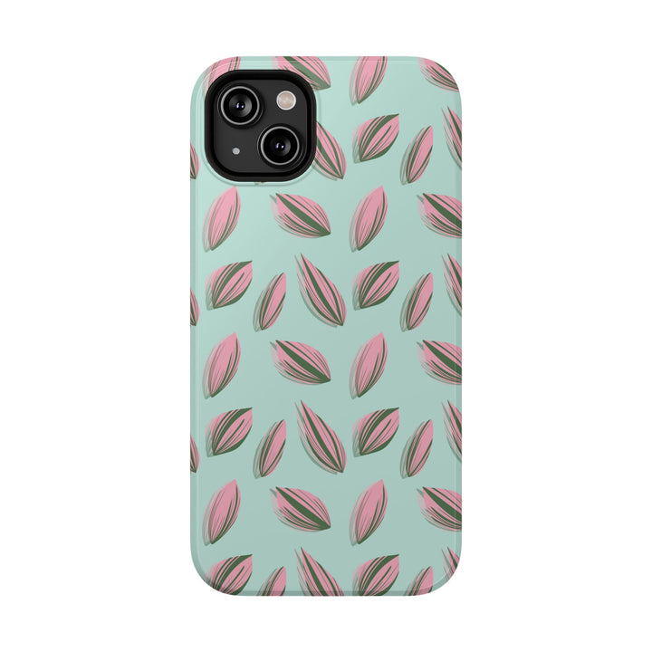 Tradescantia Nanouk Pattern Dual-Layer Impact-Resistant Phone Case Green Botanical Protective Cover