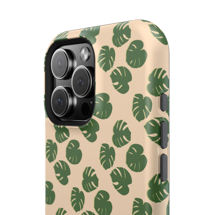 Monstera Pattern Phone Case – Dual Layer Protective Cover