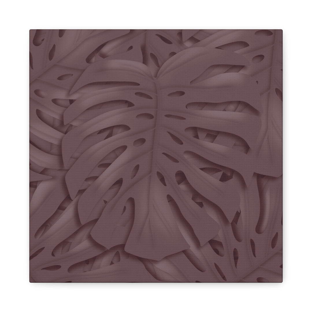 Merlot Monstera Canvas Art Stretched Matte Wall Print Botanical Plant Wall Decor For Living Room Bedroom