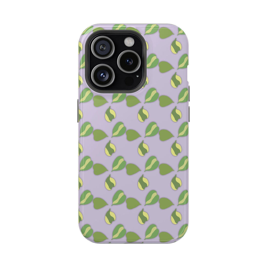 Hoya Kerrii Pattern Impact Resistant Phone Case Green Botanical Protective Cover Full Wrap Print