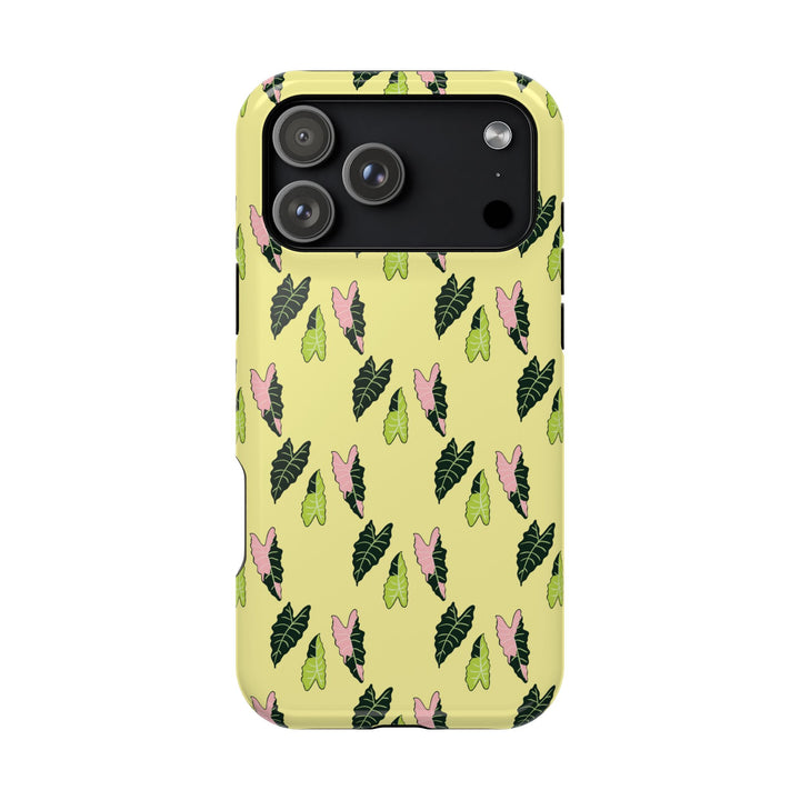 Alocasia Pattern Phone Case – Dual Layer Protective Cover
